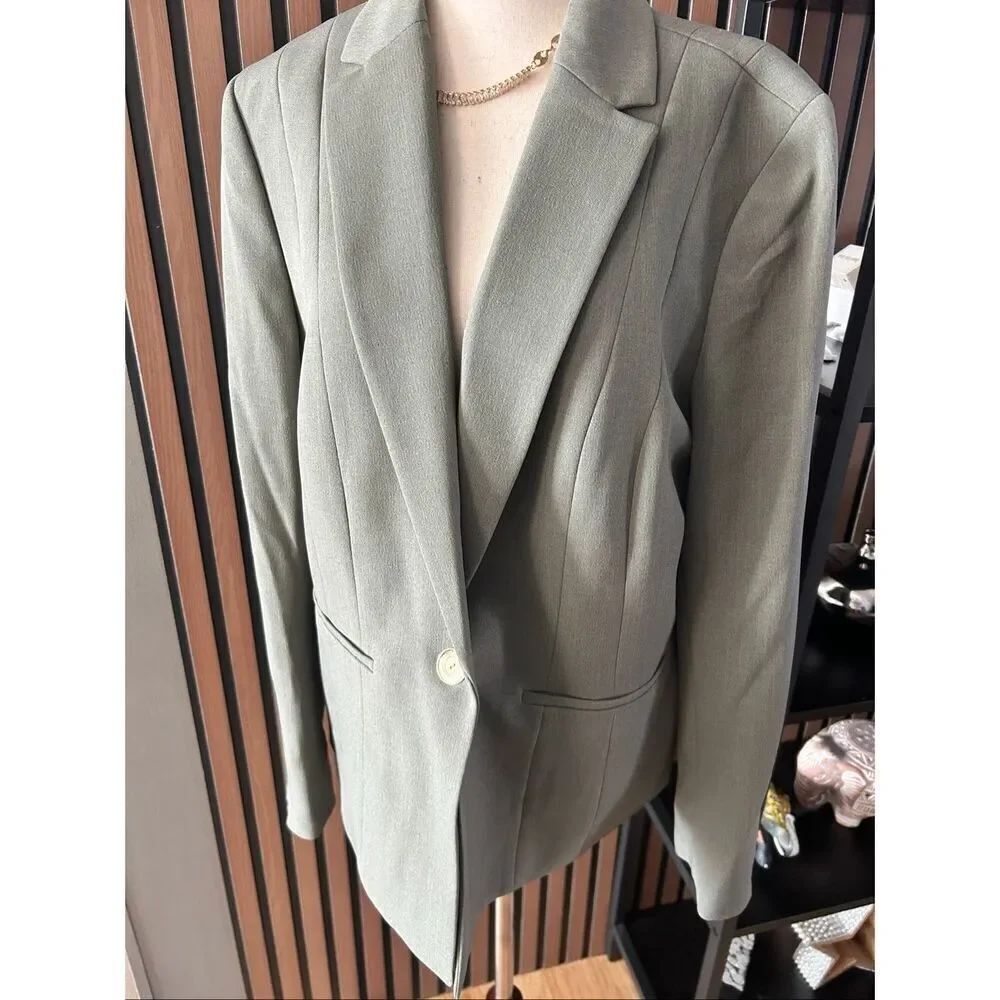 Kasper green gray blazer size 14 work attire classy blazer office wear NEW
